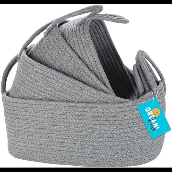 Set of 4 Rope Woven Baskets for StorageSmall Rope Basket for Nursery Storage